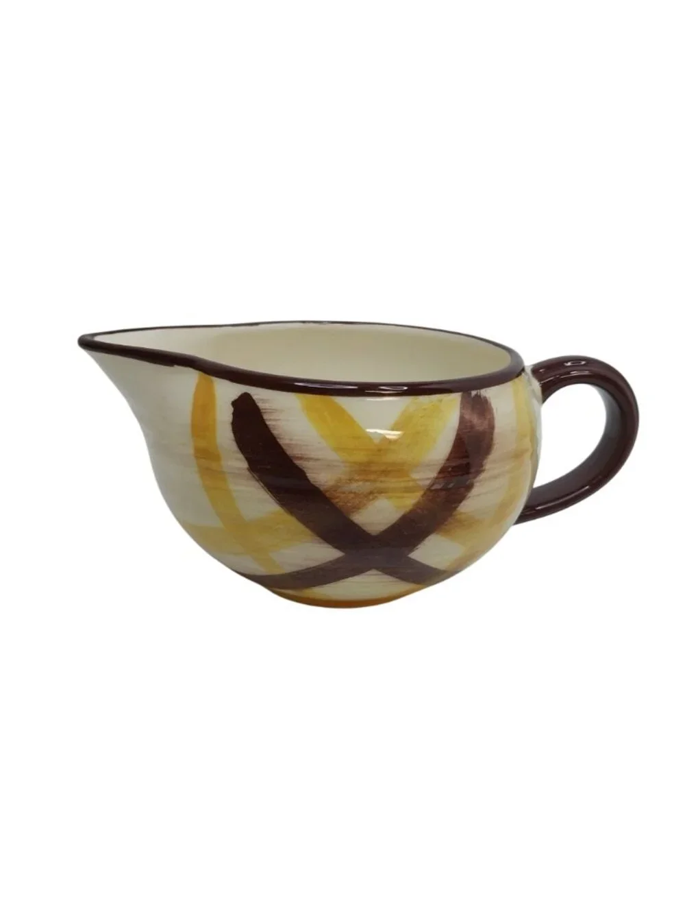 Vernon Kilns California Vernonware Organdie Gravy Boat Plaid USA MCM